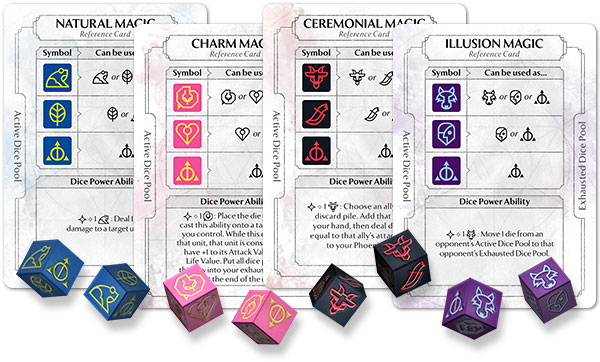 Dice and dice reference cards