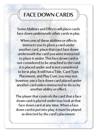 Face Down Cards Reference